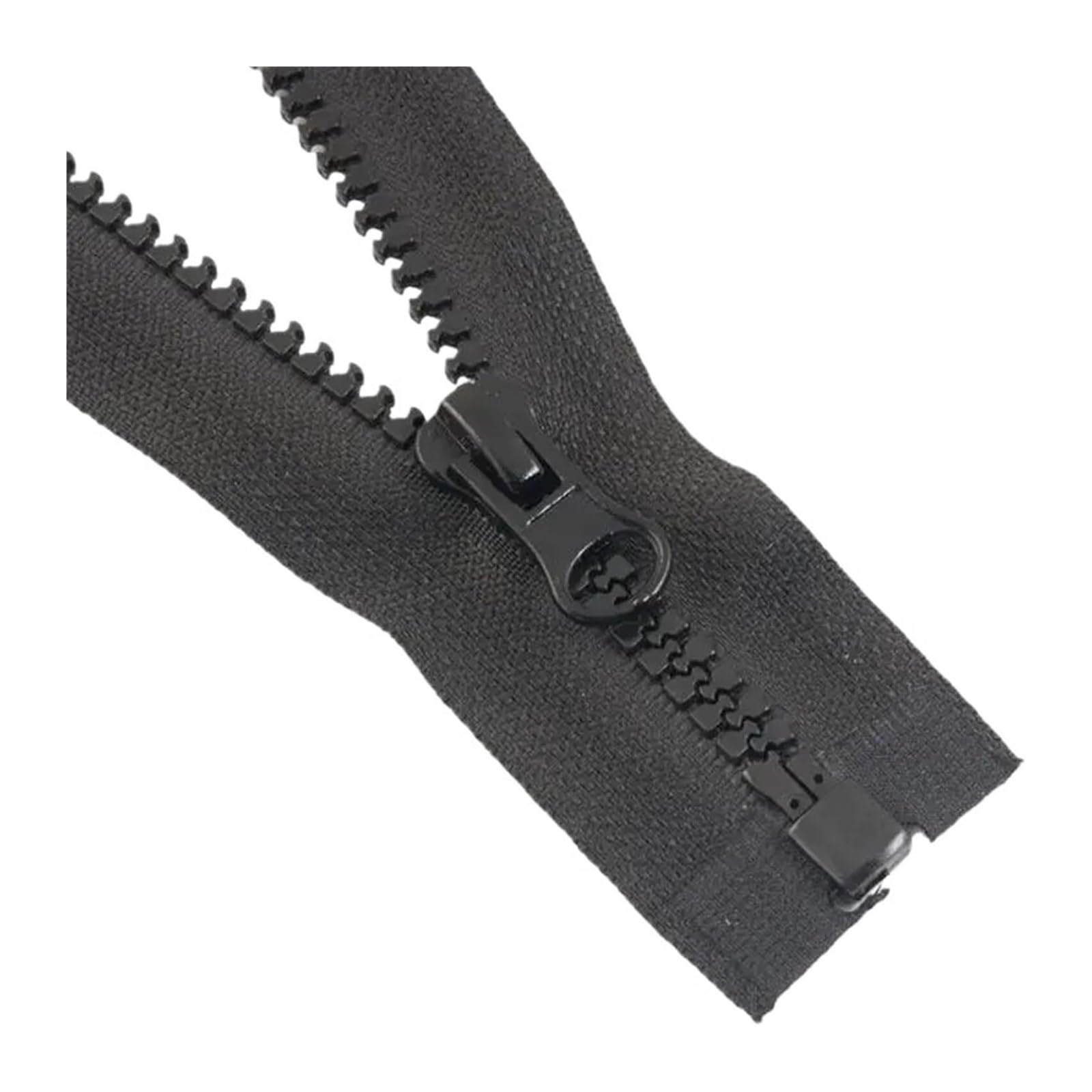Coat Zipper Replacement Resin Double-Headed Open End for Sewing(Black Single Slider,80CM)