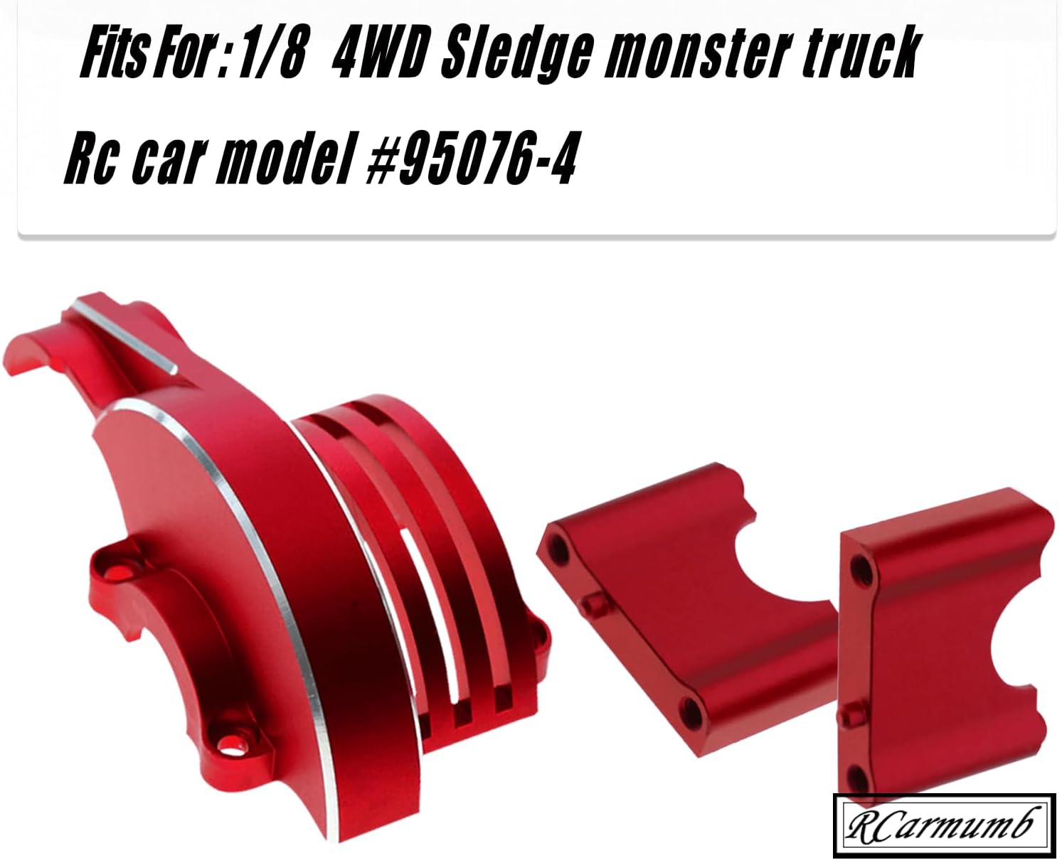 Upgrades Part for 1/8 Sledge 4WD,Aluminum Main Gear Cover Alloy Hops up for Sledge 4WD Monster Truck RC Car #95076-4,Replace #9584,Red