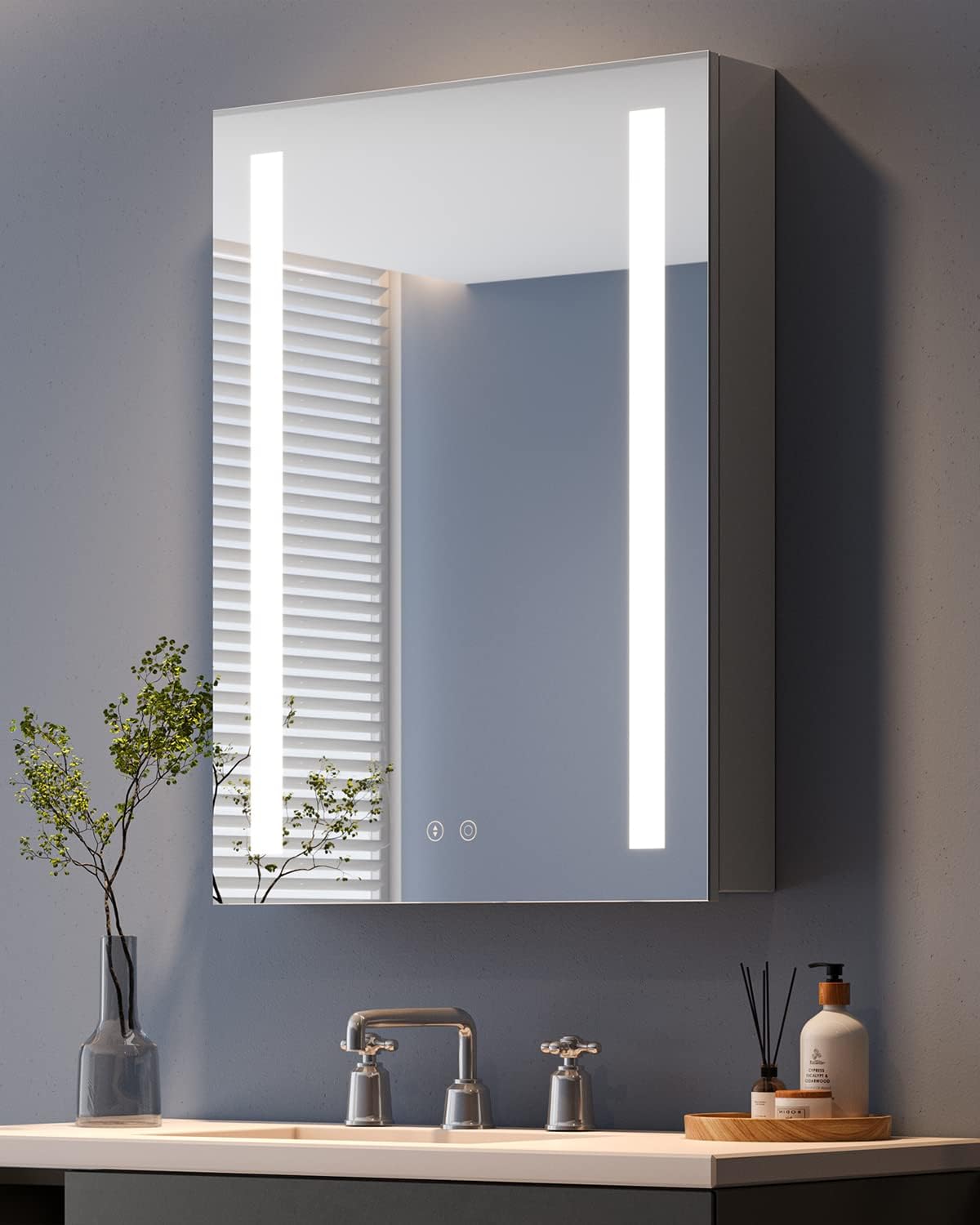 Dripex Bathroom Mirror Cabinet with LED Lights, 500 * 700mm Illuminated ...