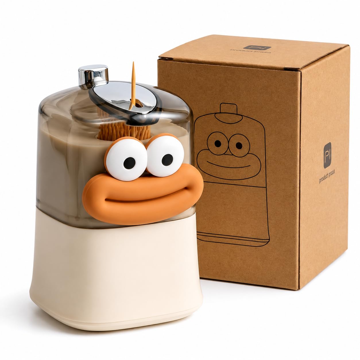 Cartoon Shape Automatic Toothpick Dispenser, Push-On Toothpick Holder, Portable Square Retractable Toothpick Container for Home, Kitchen & Restaurant, Hygienic Dustproof Easy Press Design Refill-image-6