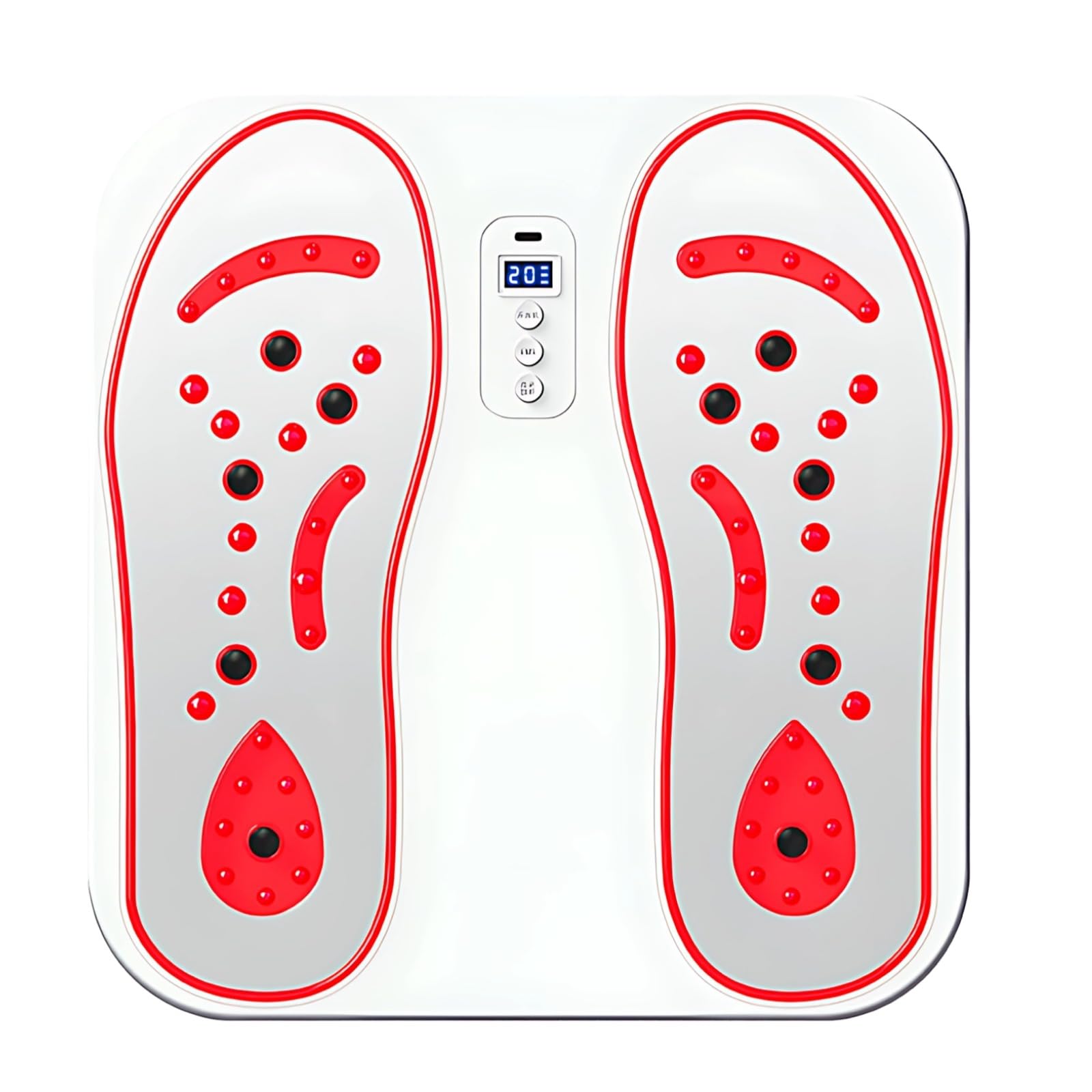 Appareil de massage des pieds EMS, machine électrique à microcourant pour fatigue musculaire et nerveuse, 8 modes, 20 niveaux d’intensité, lumière rouge, usage maison et bureau