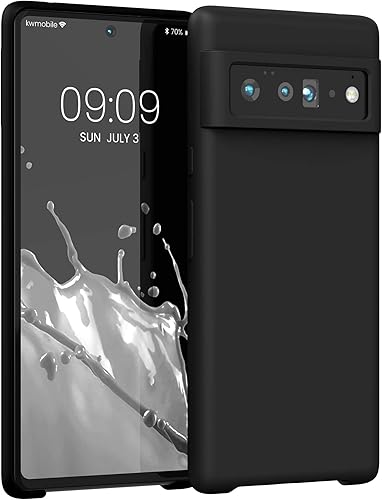 kwmobile Funda compatible con Google Pixel 6 Pro - Funda de silicona TPU con acabado suave - Negro