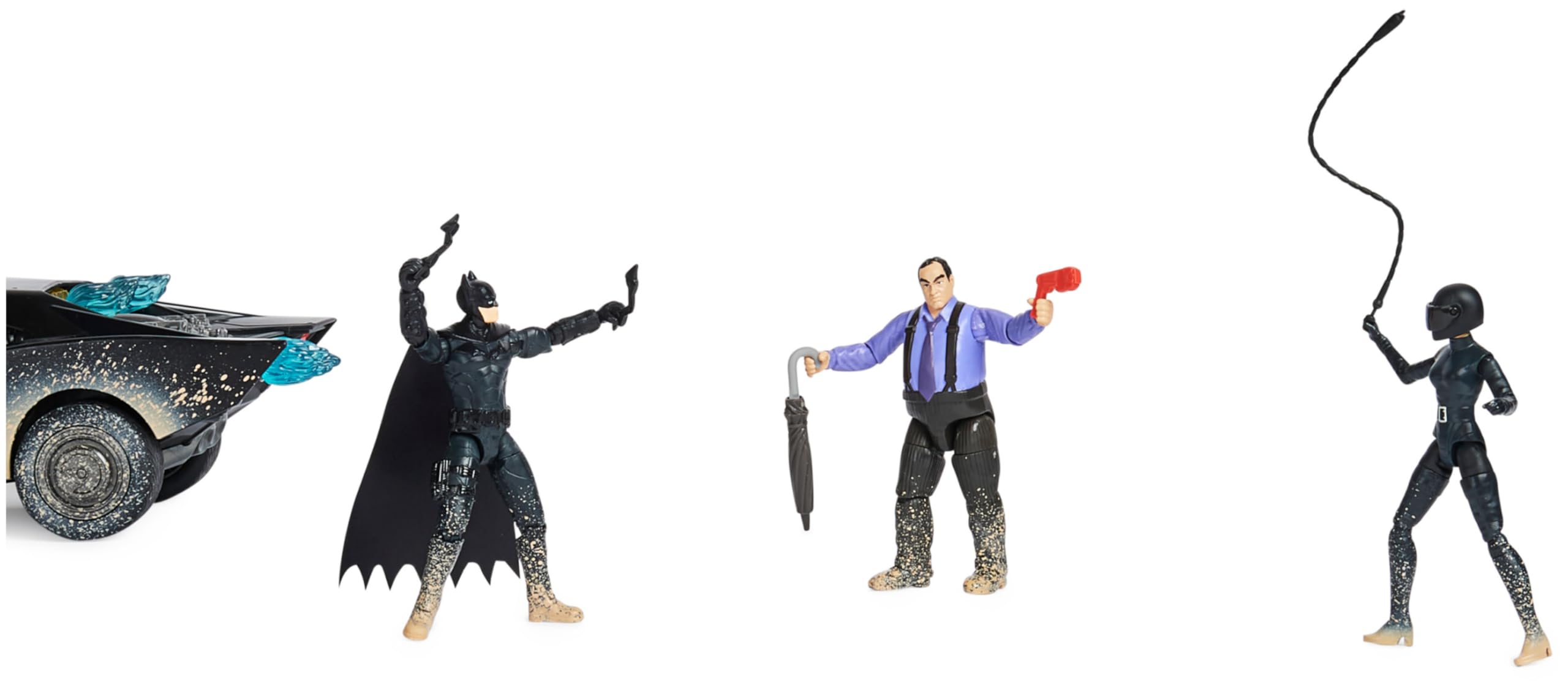 DC Comics Ultimatives Batman-Set mit exklusivem Batman, Selina Kyle, The Pinguin Actionfiguren, Batmobil, Kinderspielzeug, ab 4 Jahren