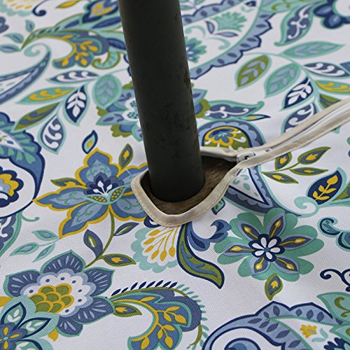 Image of EHouseHome Outdoor Indoor 60x84 inch Rectangle Tablecloth with Umbrella Hole and Zipper, Waterproof Zippered Patio Table Cloths, Spring /Summer Table Covers for Backyard Circular Table /BBQs /Picnic