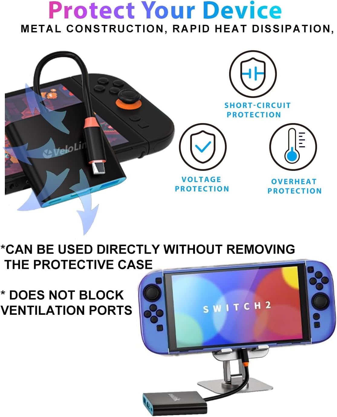 Switch 2 Dock+ Stand kit for Nintendo Switch 2 Portable Dock+HDMI 2.1/PD/USB A 3.2 Interface,Compatible with MASC/Laptops(Requires Manual firmware Update for NS2'S 21 Version) 3 61wrMuiEBKL. AC SL1500