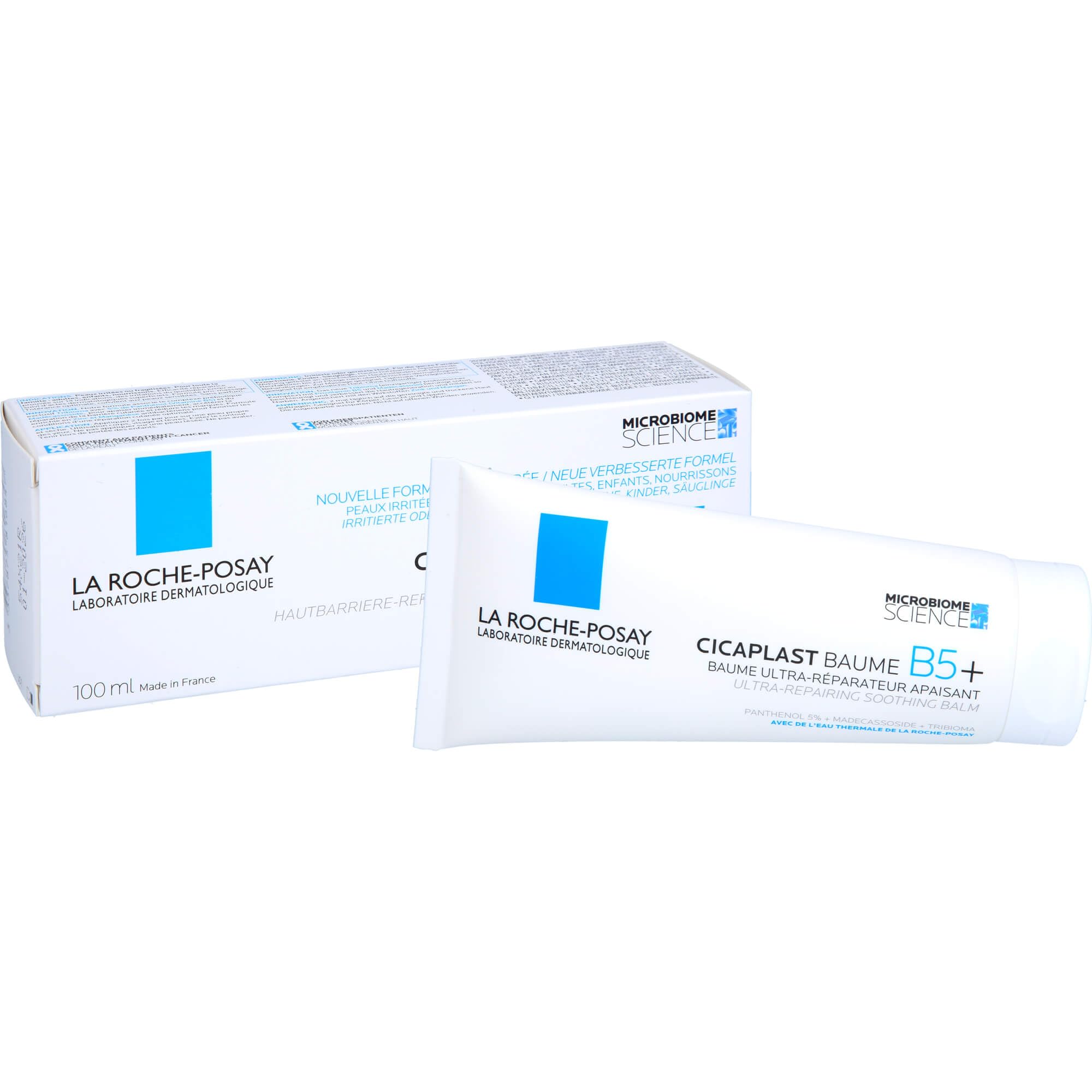 La Roche-Posay Cicaplast Baume B5+, Balsamo Viso e Corpo Riparatore, Adatto a Pelli Secche e Sensibili, Azione Anti-Rossore, Effetto Lenitivo, Formula con Tribioma, Pantenolo, Madecassoside, 100 ml