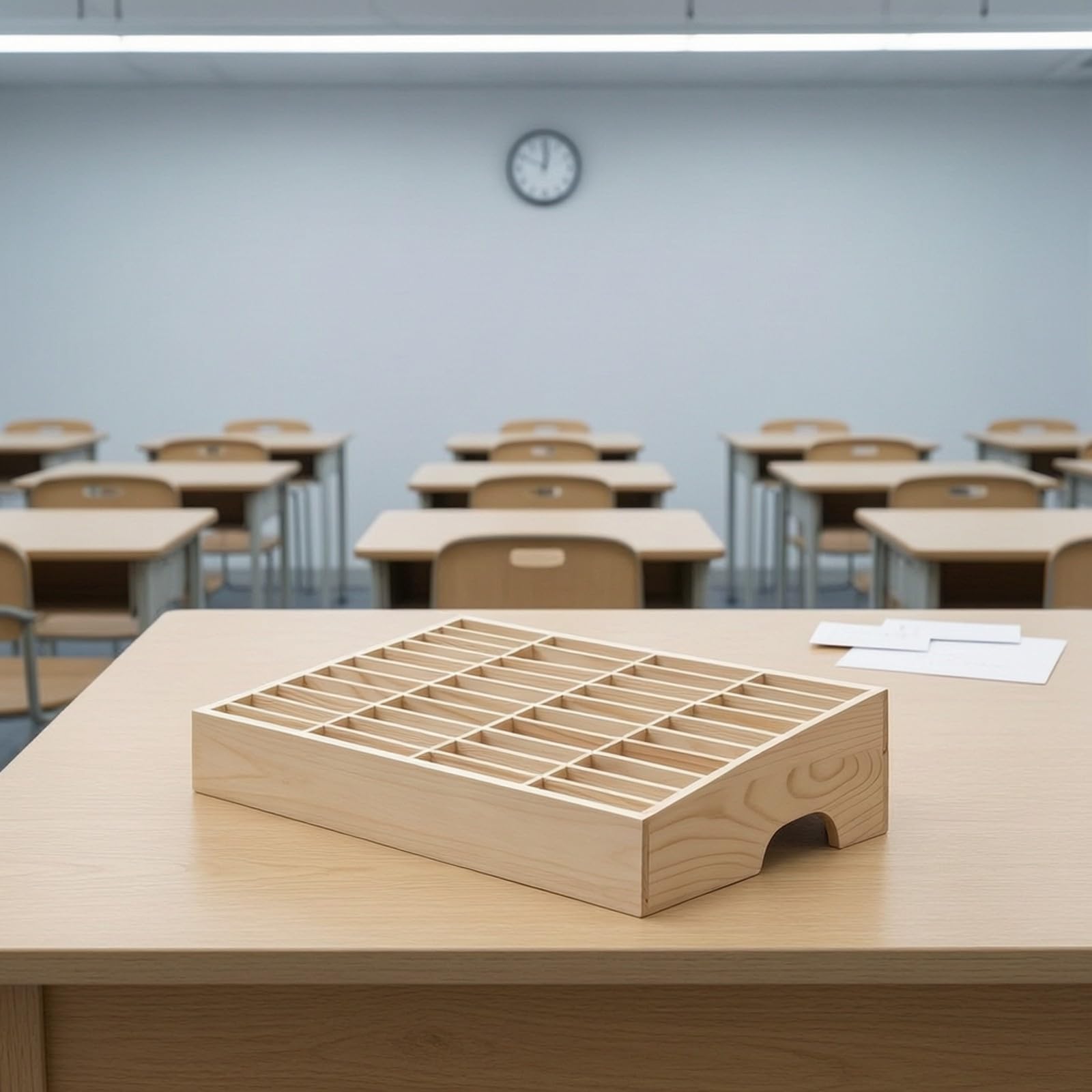 Organizzatore da Scrivania in Legno Massello con 48 Scomparti Aperti per Ufficio E Casa Contenitore Portapenne con Cassetti per Cancelleria E Biglietti da Visita 41x28x115 Cm