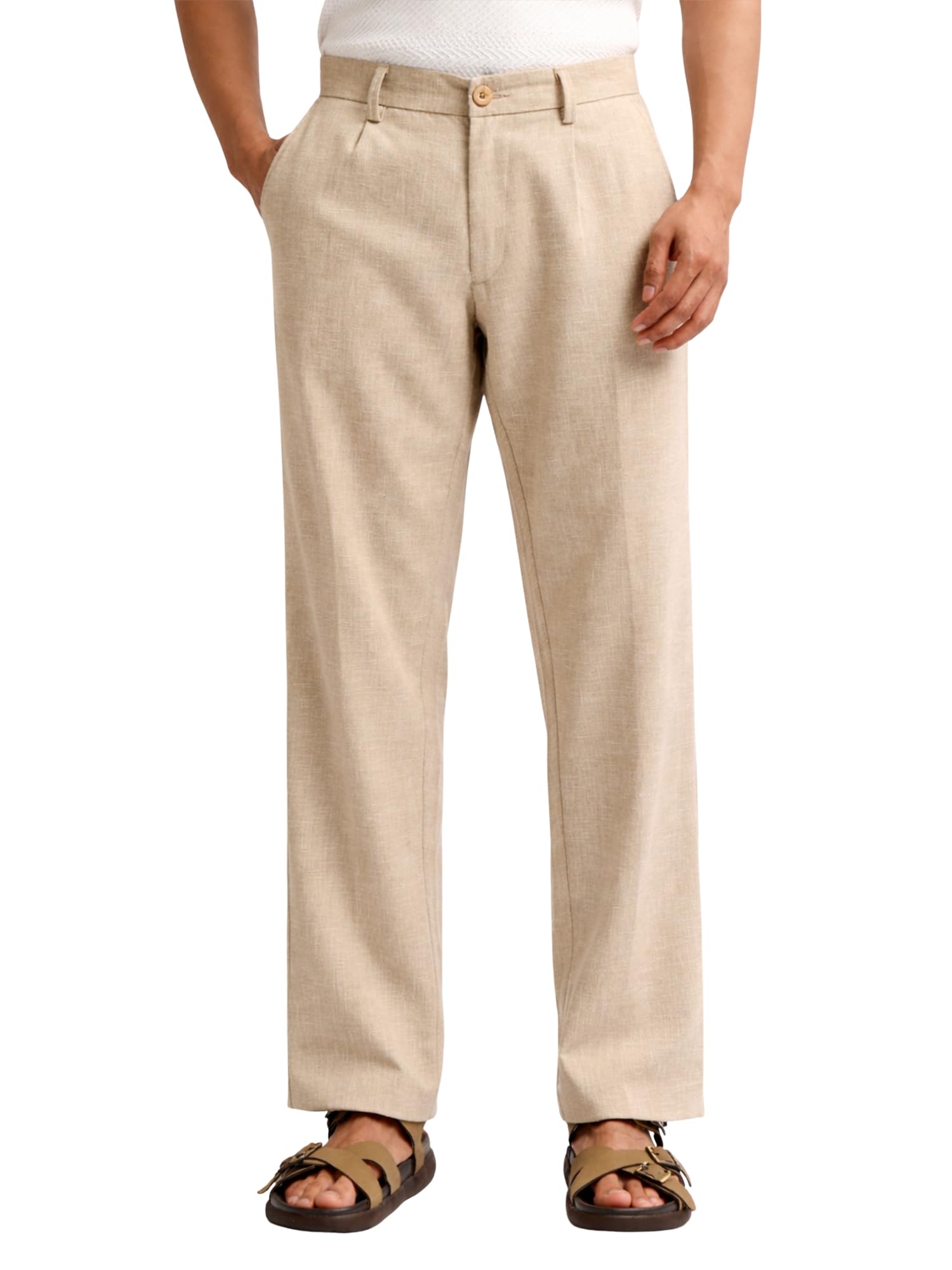 maniac || Men || Solid Pattern || Turkish Linen || Cotton Blend || Trouser-picture-29