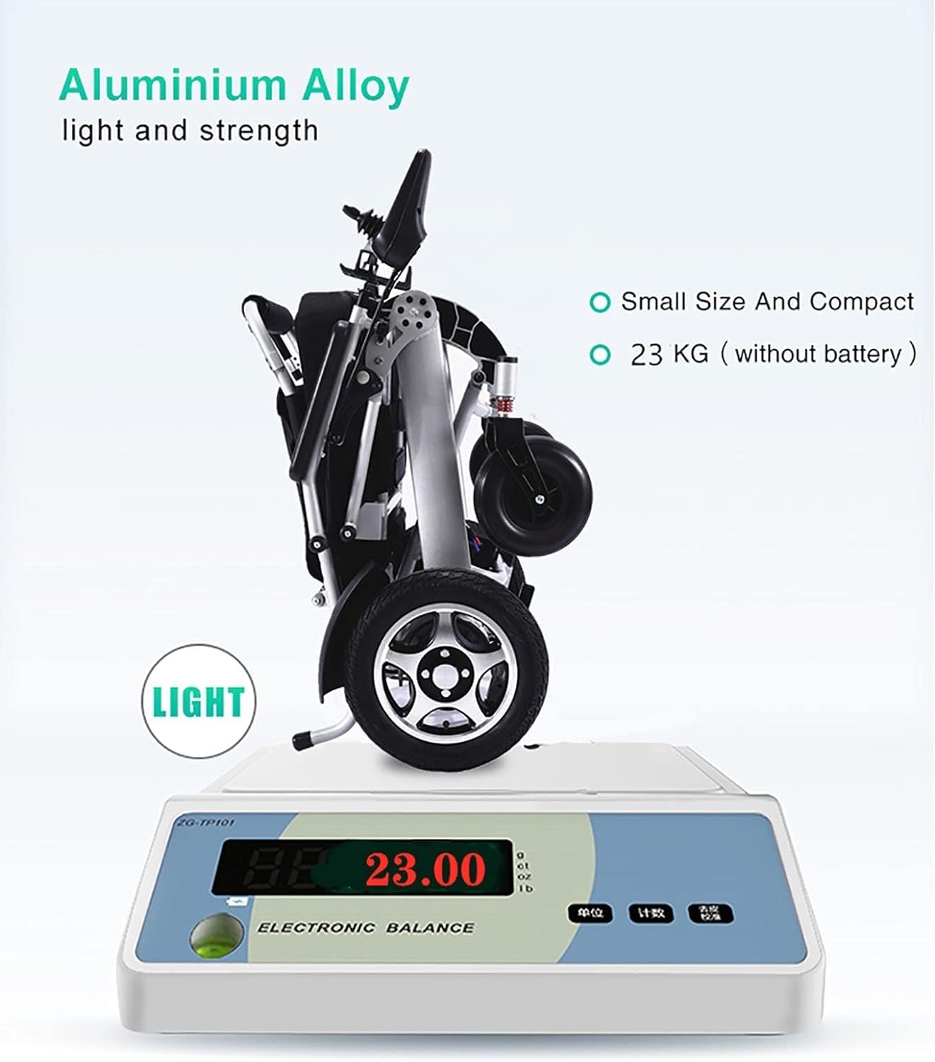Lekki elektryczny wózek inwalidzki dla dorosłych, aluminiowy przenośny elektryczny wózek inwalidzki, składany elektryczny wózek inwalidzki - wózek terenowy - elektryczny wózek inwalidzki dla seni
