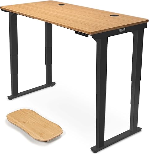 Miniatura 18 de Uplift - Escritorio eléctrico de pie con curva de bambú (60 x 30 pulgadas) V2 (negro) Escritorio de pie ajustable de 4 patas, teclado avanzado