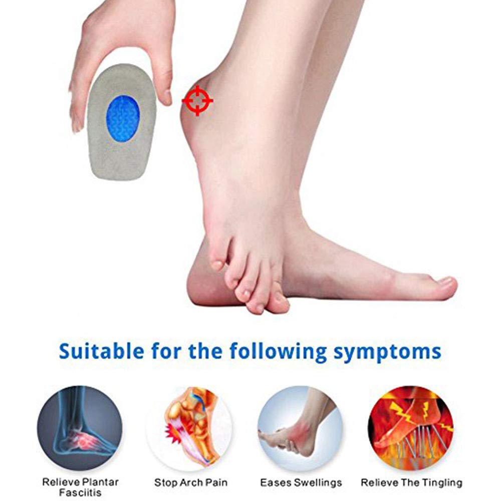 Pedimend fascite plantare e tallone (2PAIR – 4pcs) - gel tallone cuscino - riduce il dolore, gonfiore e disagio causato da running/jogging o piedi - per uomini e donne - Foot Care