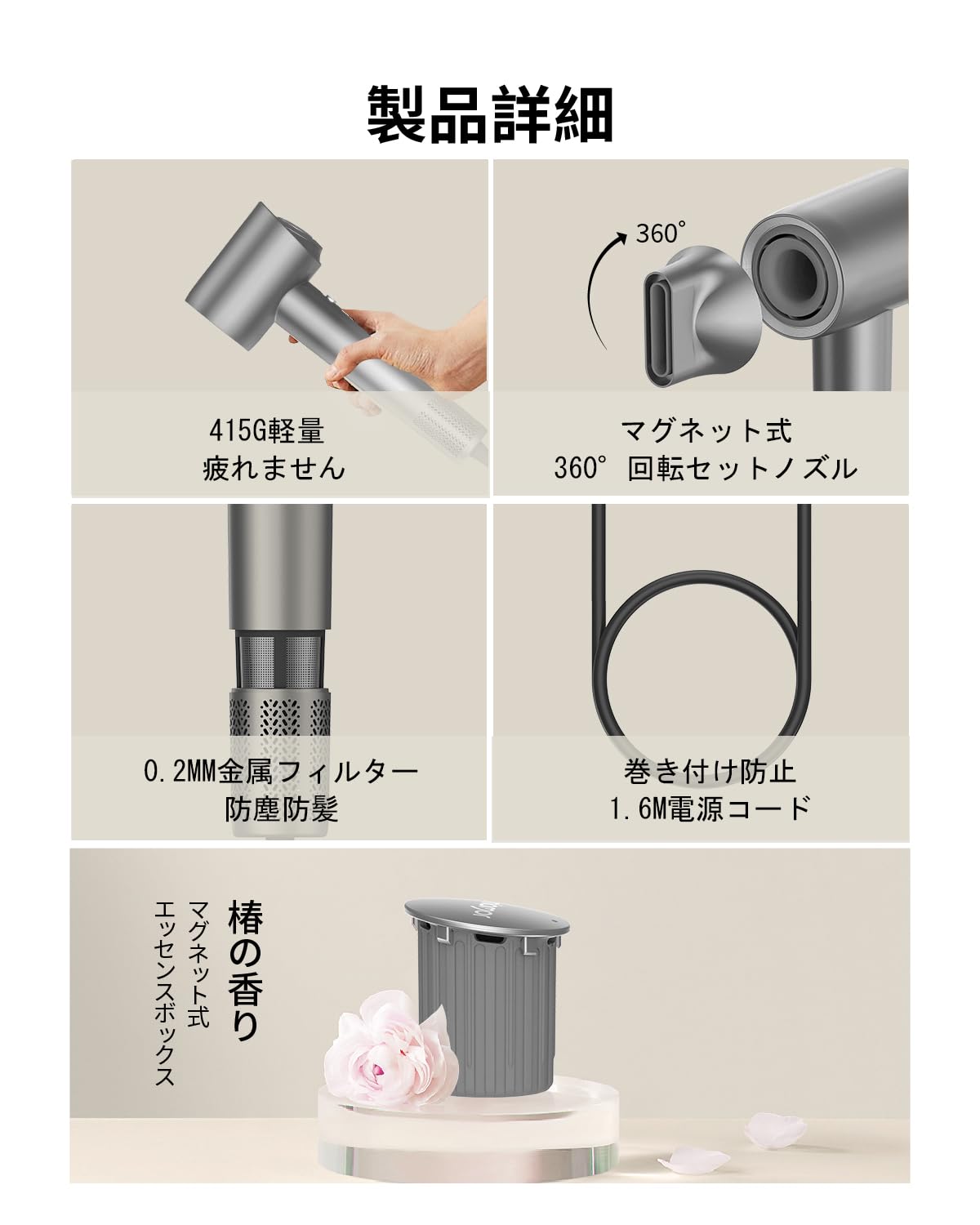 Amazon | miamor ドライヤー 速乾 大風量 低温 ヘアドライヤー 6億高