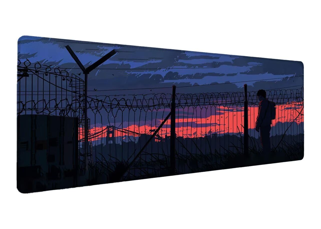 Alfombrilla Ratón, Alfombrilla Gaming Hombre XXL 1200x600x3mm, Extendida Base de Antideslizante Caucho Mouse Pad Paisaje, Protector Escritorio con Bordes Cosidos, Mejora precisión y Velocidad J-2