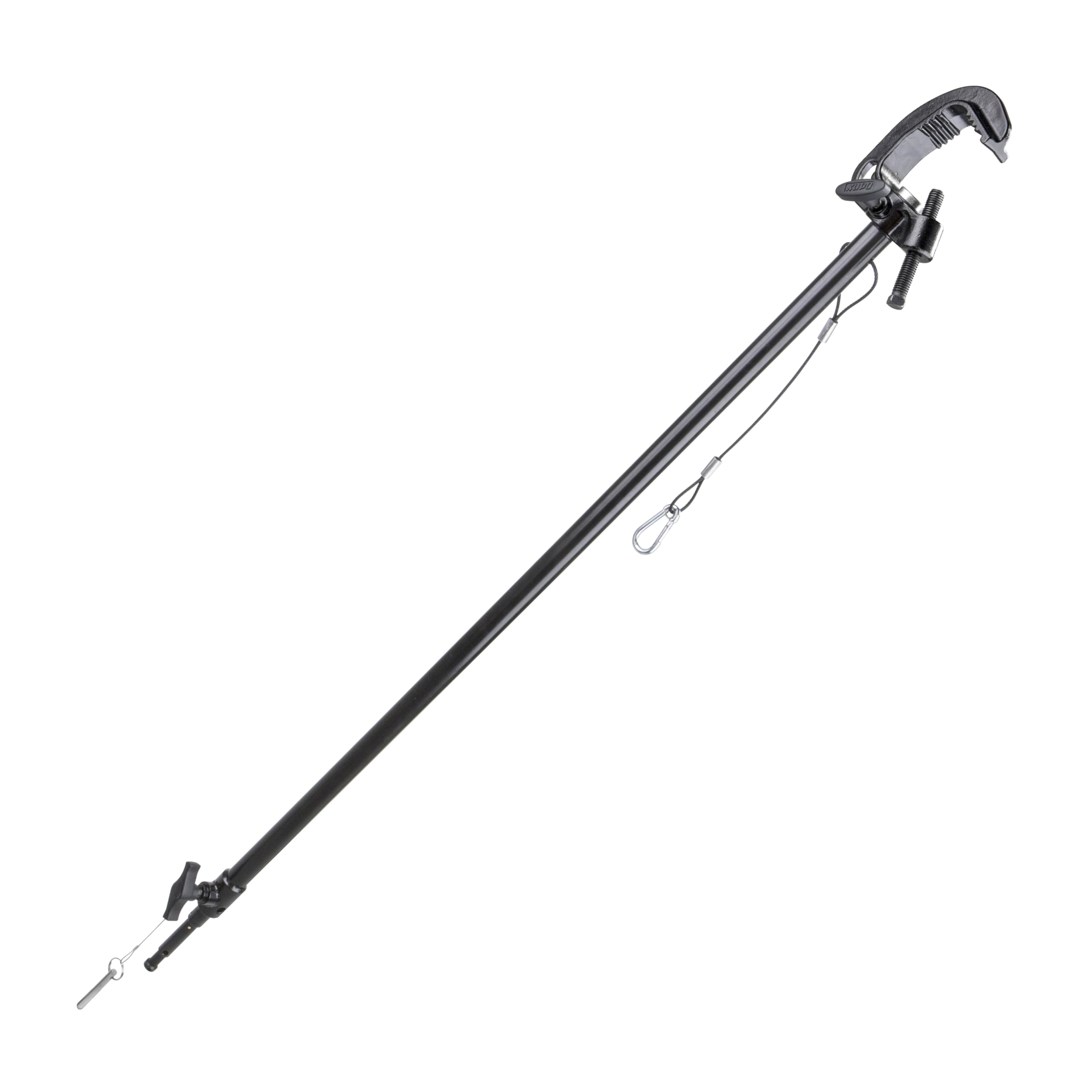 Kupo Medium Lightweight Telescopic Hanger with 5/8" Baby Stud, Adjustable Overhead Mounting System for Fixtures with Secure Locking Design and Extension Range from 2ft to 4ft - Black (KG072111)