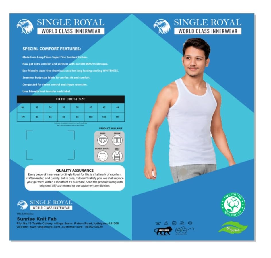 Single Royal Sandow Vest White 85/90/95/100 cm-image-33