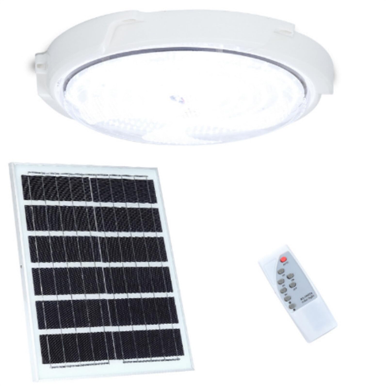 Plafonnier DIY à énergie solaire - Lampe de jardin avec télécommande et minuterie - Lampes solaires sans fil pour intérieur et extérieur - Grange, hangar, garage