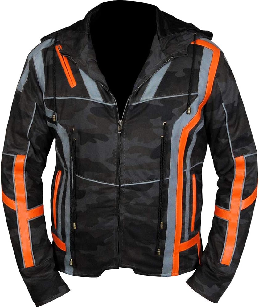 Mens Classic Cafe Racer Black Leather Jacket - Cowhide Biker Jacket