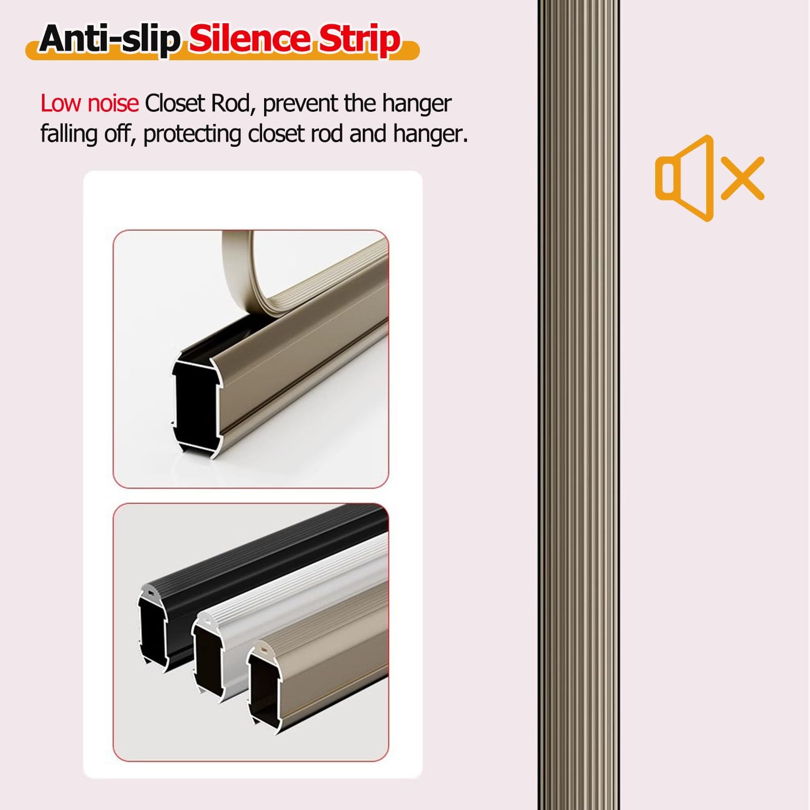 Schrankstange Schrankrohr Kleiderstange Anpassbar Stangen Für Kleiderschränke Zum Aufhängen Von Kleidung, Aluminium Duschvorhangstangen Raumteiler Bar, Mit Flansch & Montageschrauben, Schlafzimmer Pla