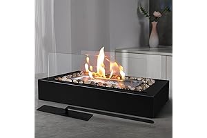 Indoor Rectangle Tabletop Fire Pit with Portable Smores Kit