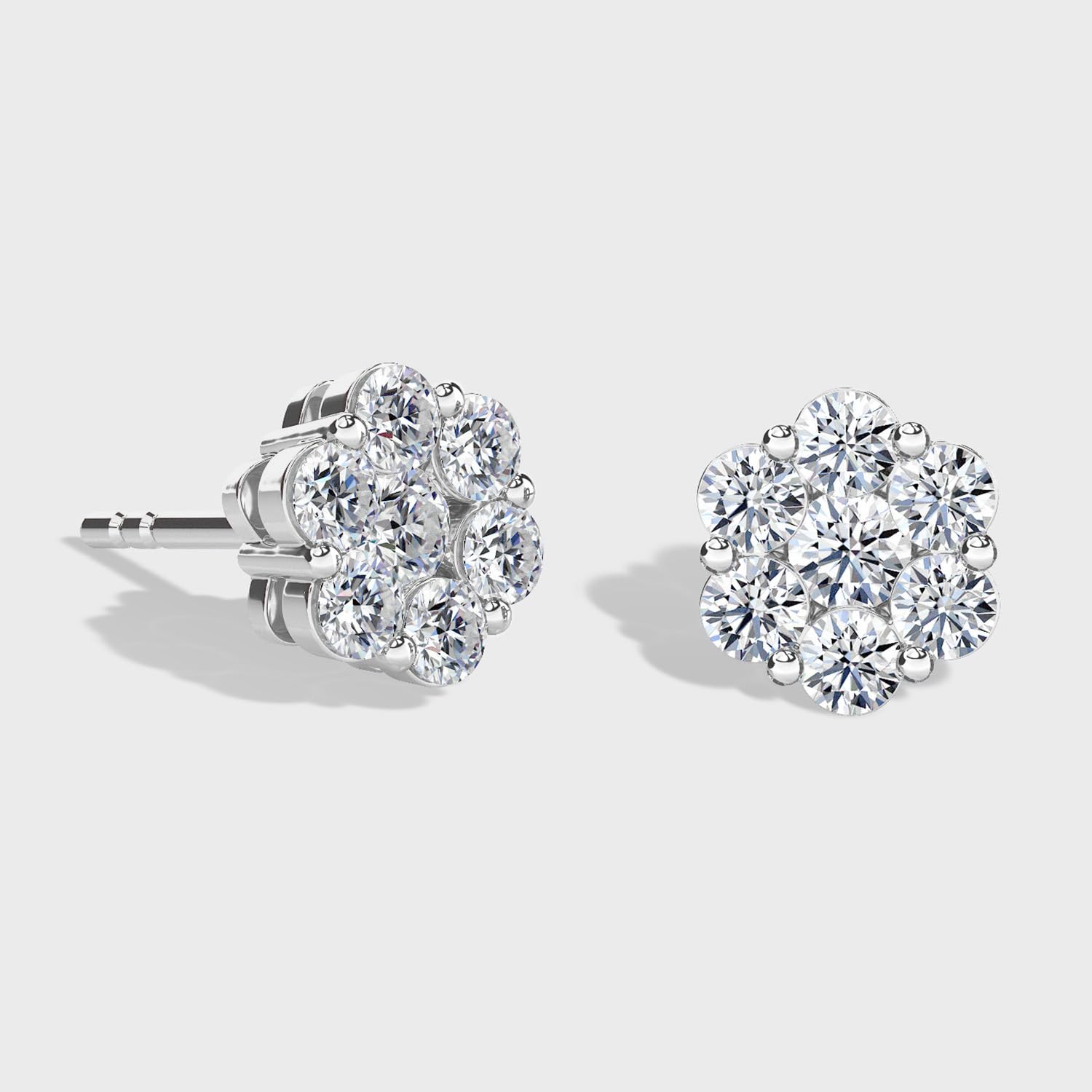 LUXURIANT Diamant Ohrringe – SGL-zertifizierte VS Labor Diamanten, 1 ct, 925 Silber & 750 Gelbgold Vermeil & Platiniert
