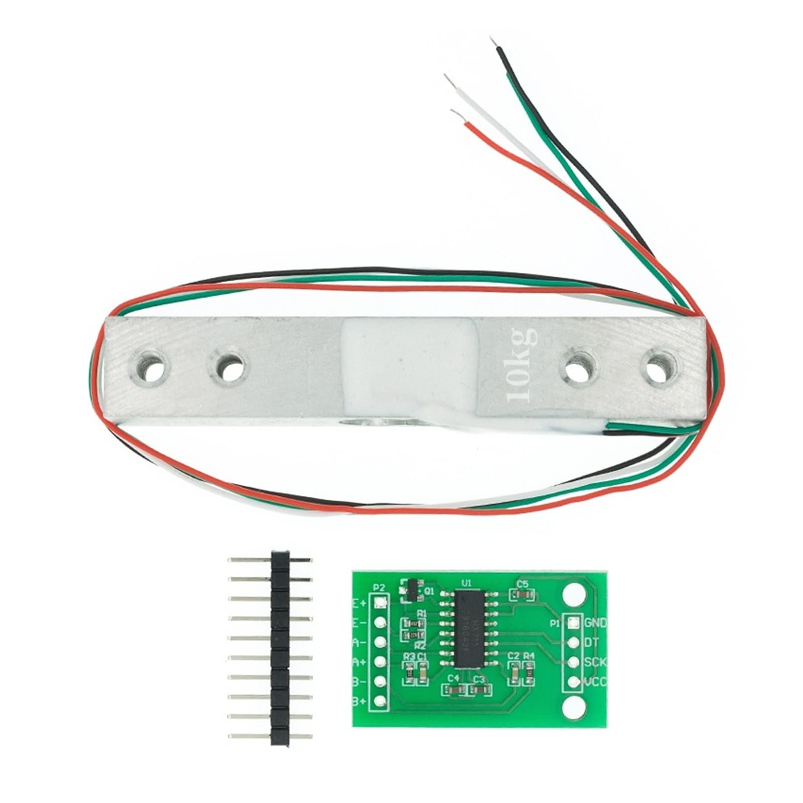 Load Cell, Load Cell 1KG 5KG 10KG 20KG HX711 AD Weight Sensor Module Electronic Scale Aluminum Alloy Weighing Pressure Sensor(HX711 and 10KG)