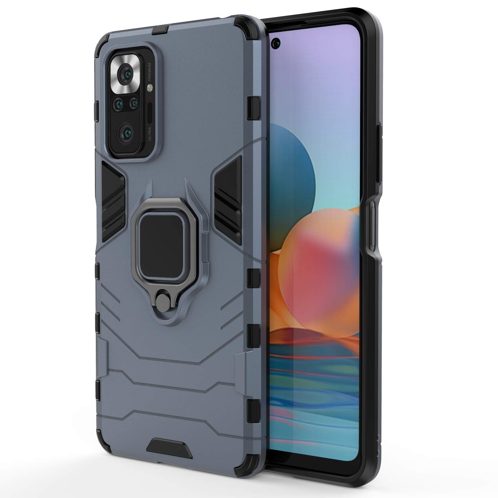 Tianyan Cover per OPPO Find X3 Lite,Dual Layer Armor Antiurto Silicone Gel TPU e PC dura Anti-Graffio Cover Con Supporto Pieghevole Nascosto Protezione Custodia per OPPO Find X3 Lite 5G,rosso