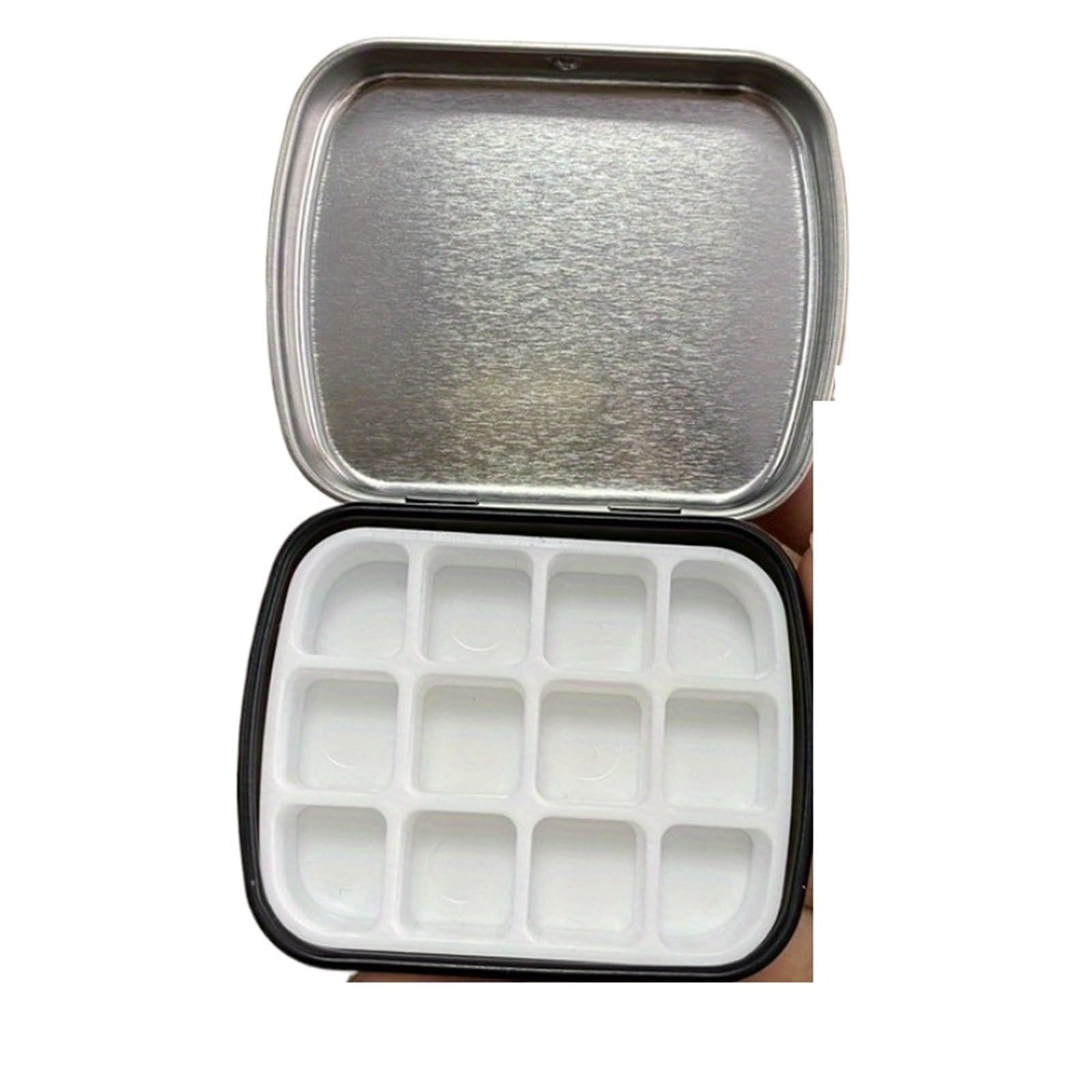Farbmischpalette, Mehrfarbige Farbmischpalette mit 12 Fächern for Aquarellmalerei und Skizzieren(Black)