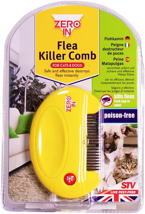 Zero In Flea Killer Comb. PoisonFree, Electric Flea and Tick Comb