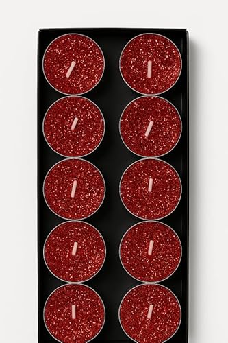 EbenEzer Velas Navideñas – 27 Velas Tealight con Diseño de Copo de Nieve | Pack Multicolor (Rojo, Dorado y Plateado) | Ideal para Decoración de Navidad, Mesas Festivas y Ambientes Acogedores