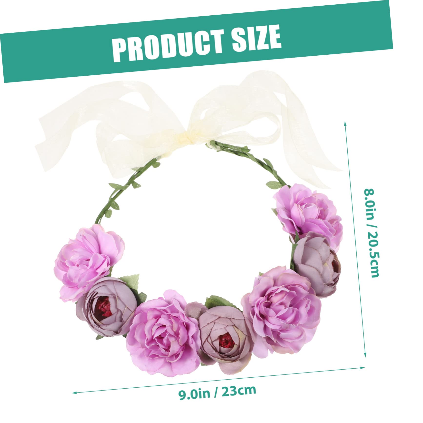 ABOOFAN 4 Juegos De Diadema Flor Niña Tocado Novia Tocado Niña Lazos Para El Pelo Accesorios De Fiesta De Té Para Mujeres De Flores Para Niñas Guirnalda Pulsera Diadema De