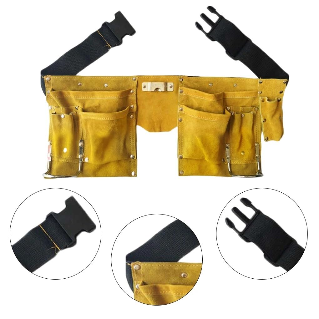 Carpinteros Cinturón de herramientas, Bolsa Cintur Delantal de trabajo, cinturón de herramientas de cuero, exquisita construcción de carpintero, kits de hebillas de liberación rápida, cinturones de el