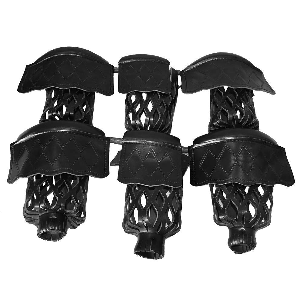 Boshen Pack of 6 PU Leather Pool Table Pockets Billiard Table Web Shield Set Drop Bag Nets with Diamond Pattern Screws Include