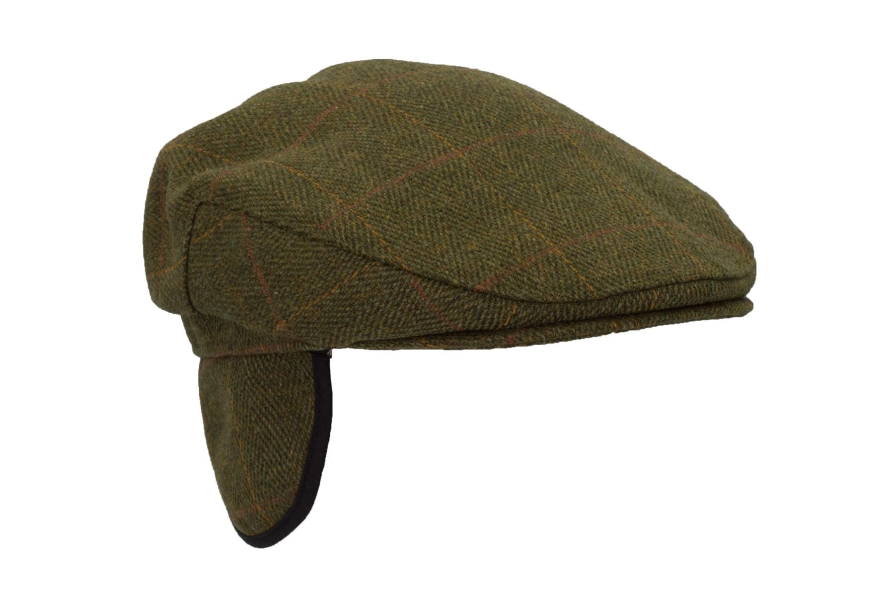 WALKER AND HAWKES - Cappello Piatto Derby Tweed Eddie con copriorecchie Pieghevoli