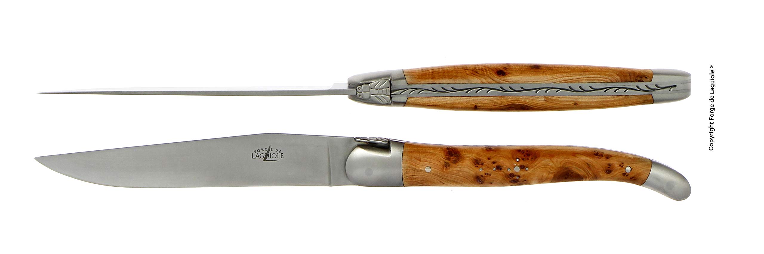 Forge De Laguiole Ménagère 1 couteau, 1 fourchette genévrier 2 Pièces INOX
