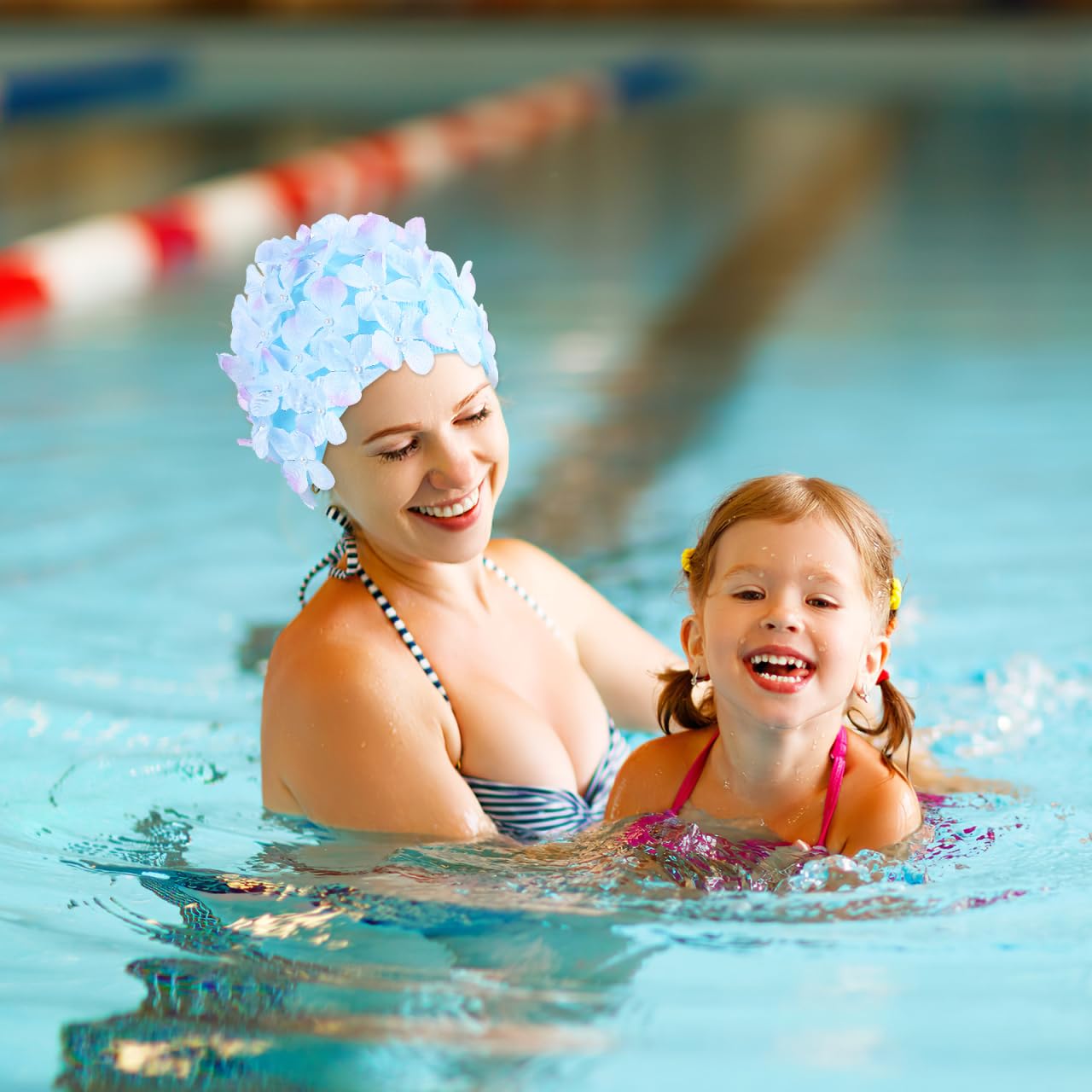 IMIKEYA Bonnet de bain à fleurs : bonnet de bain confortable bonnet de bain chapeau de bain respirant bonnet de bain pétale bonnet de bain pour femme