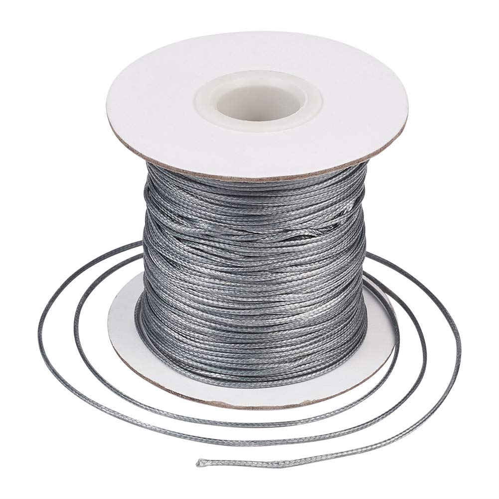 Craftdady 85Yards/Roll 1mm Korean Waxed Polyester Cord for Kumihimo Braiding Disc Jewelry Making, Knotds Making, Gray โ image 1