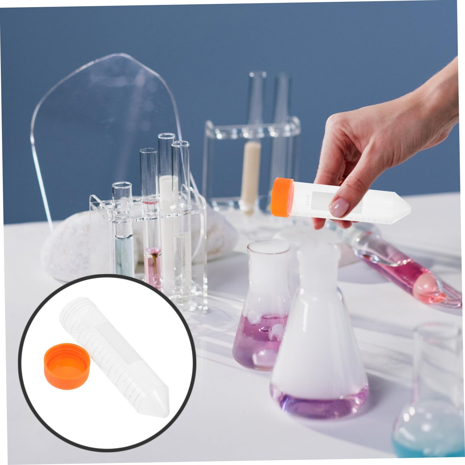 VILLFUL 100 Pcs Graduated Test Vials Test Tubes with Caps Test Tubes with Screw Caps Clear Tubes Small Vials Scientific Experiments Test Tubes Plastic Transparent