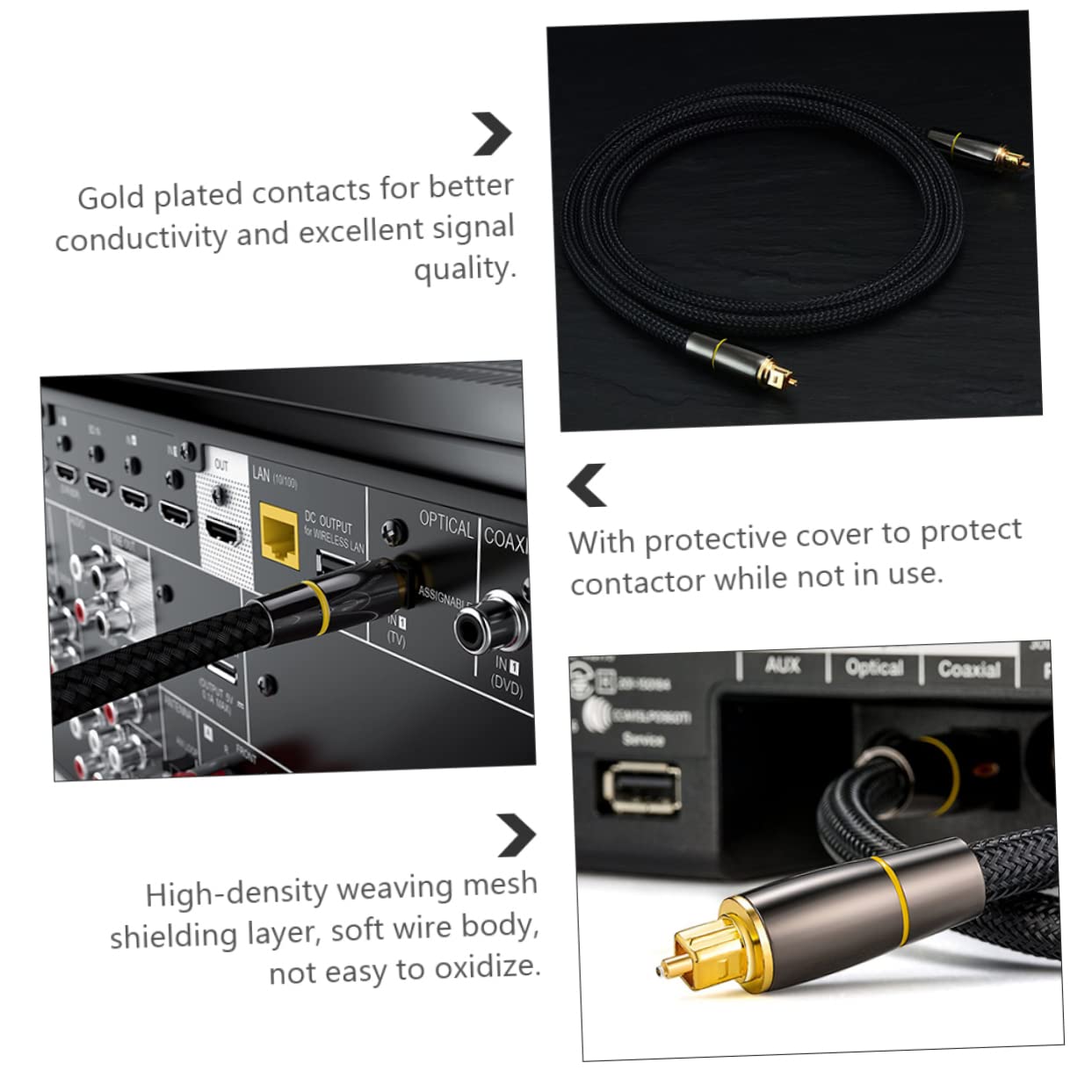 Housoutil Cable Óptico De Audio Digital De Consola De Barra De Sonido y Tv Cable Óptico De Audio Digital Para Consola