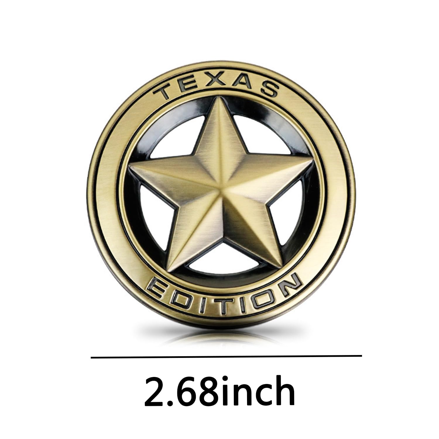 Lone Star Texas metalowy emblemat samochodowy (brązowy)