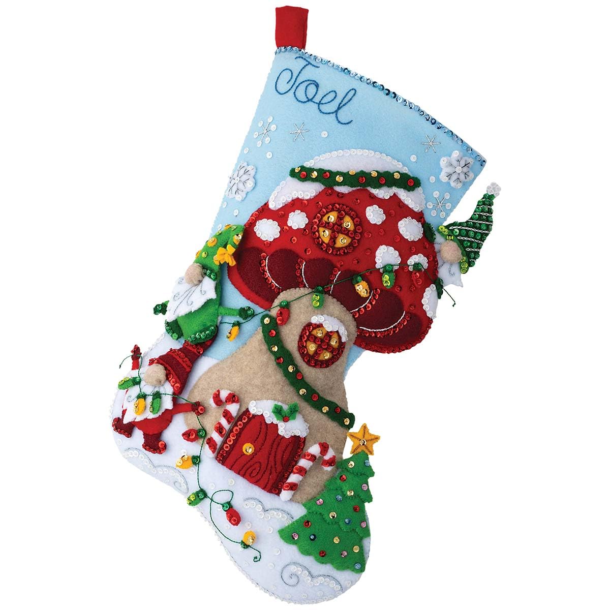 Kit Ricamo Natale Babbo Natale Bucilla Kit Calza Natale In Feltro - Fai Da Te Con Babbo Natale E Pupazzo Di Neve Calza Ricamo Natale