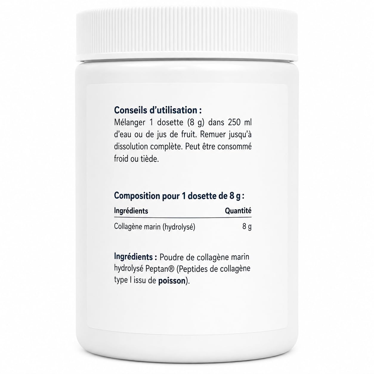 Collagène Marin Peptan® en Poudre, Goût Neutre, 240 g | Peptides de Type I, Soutien Peau, Soutien Cheveux, Soutien Articulations