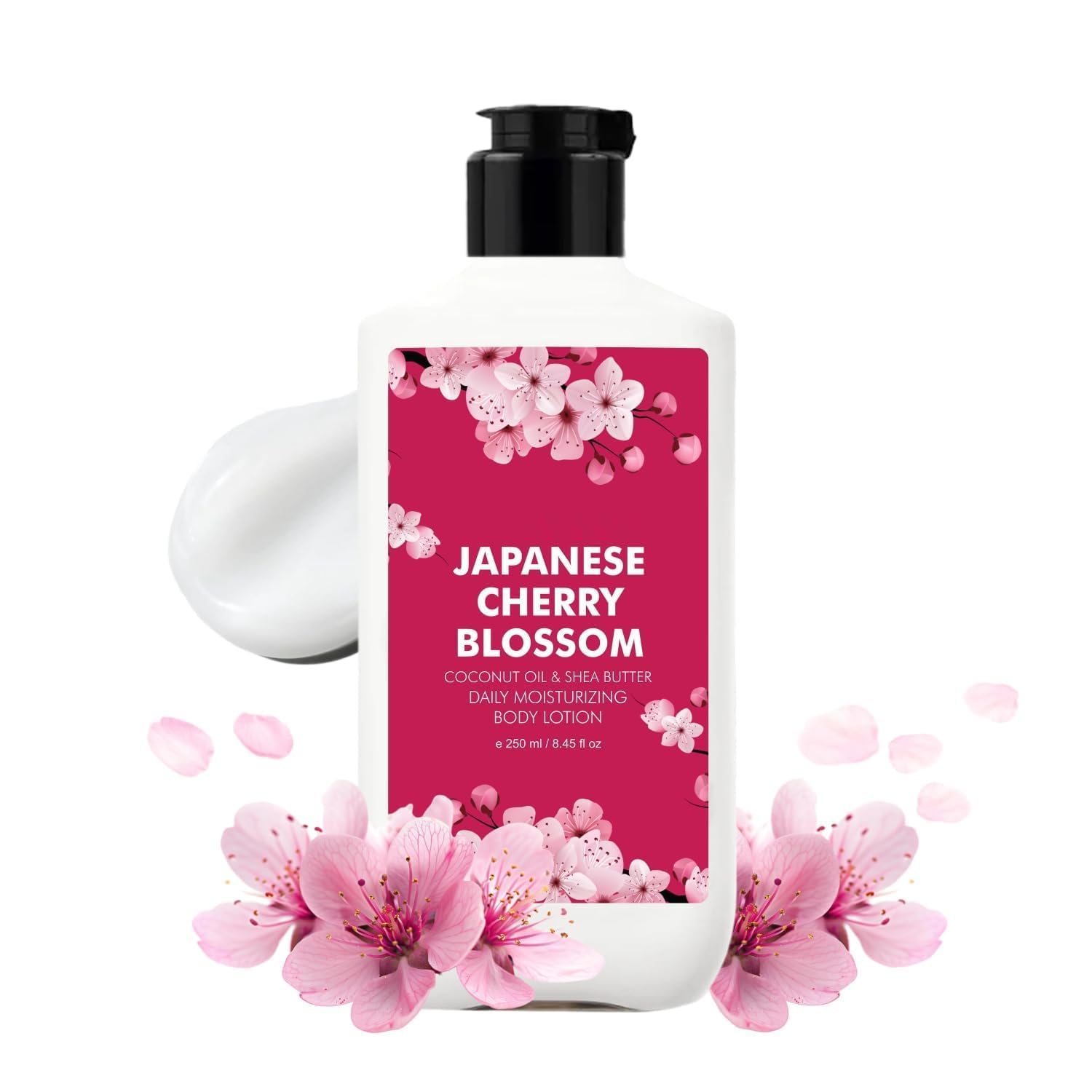 VK Japanese Cherry Blossom Body Lotion | Deep Hydration with Jojoba Oil, Shea Butter & Vitamin E | Lightweight, Non-Greasy & Fast-Absorbing | For Soft, Radiant Skin | Unisex | 250ml