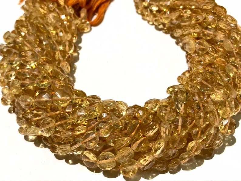 Perles en citrine naturelle facettées pour réparer et créer bijoux