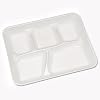 Pactive PCTYTH10500SGBX Lightweight Foam School Trays, White, 5-compartment, 8 14 X 10 12, 500carton