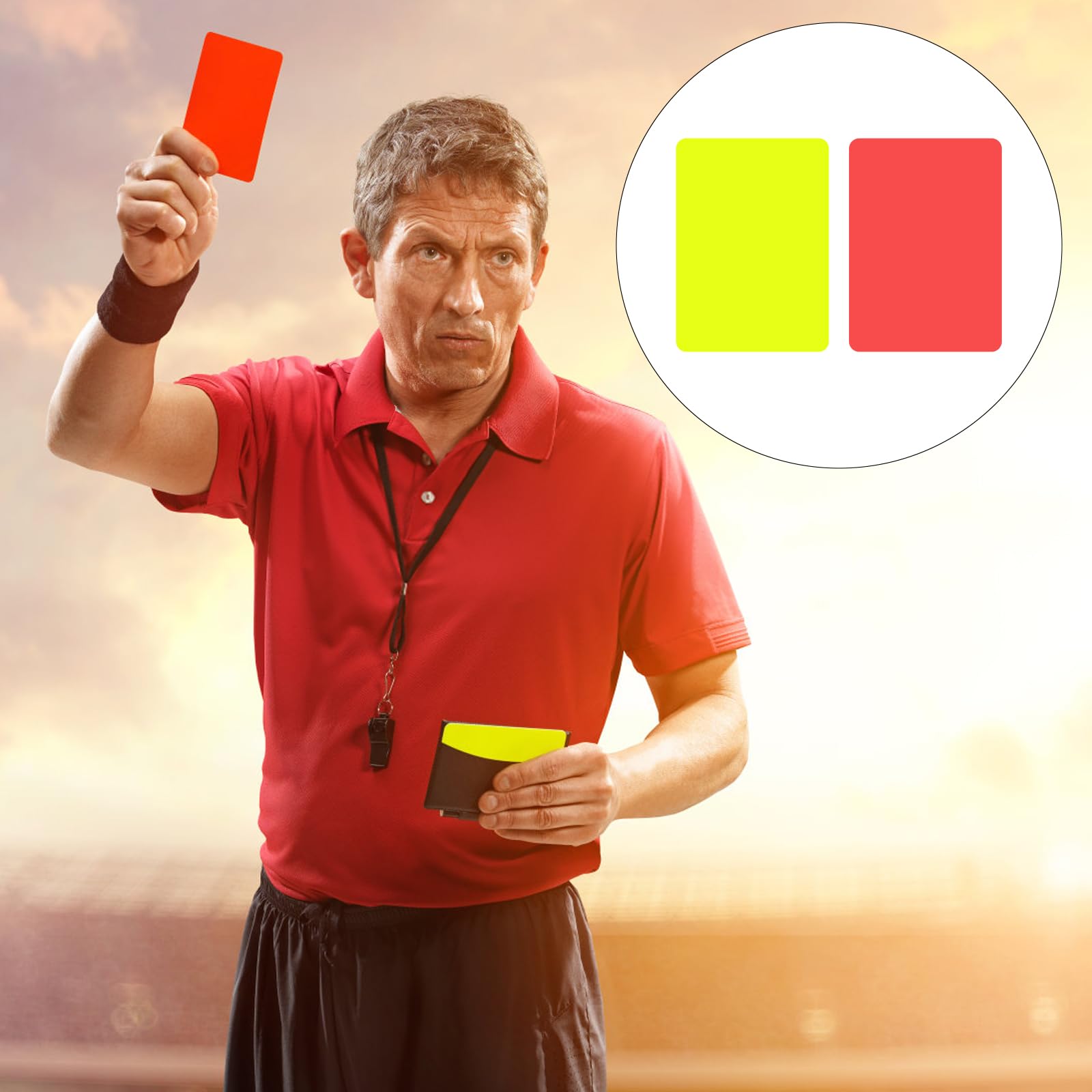 APOMOONS Tarjeta de árbitro de fútbol de 10 piezas, tarjeta amarilla y roja de fútbol árbitro, tarjeta roja y amarilla de fútbol, herramienta de árbitro para partidos de fútbol para la competencia