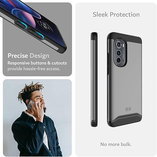 Miniatura 10 de TUDIA DualShield Merge - Funda protectora para Motorola Edge 2022, a prueba de golpes, grado militar, delgada, antideslizante, de doble capa,