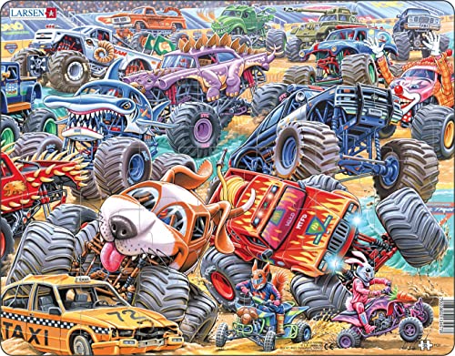 Larsen PG5 Course Monster Trucks, Puzzle Cadre avec de 35 pièces Cover