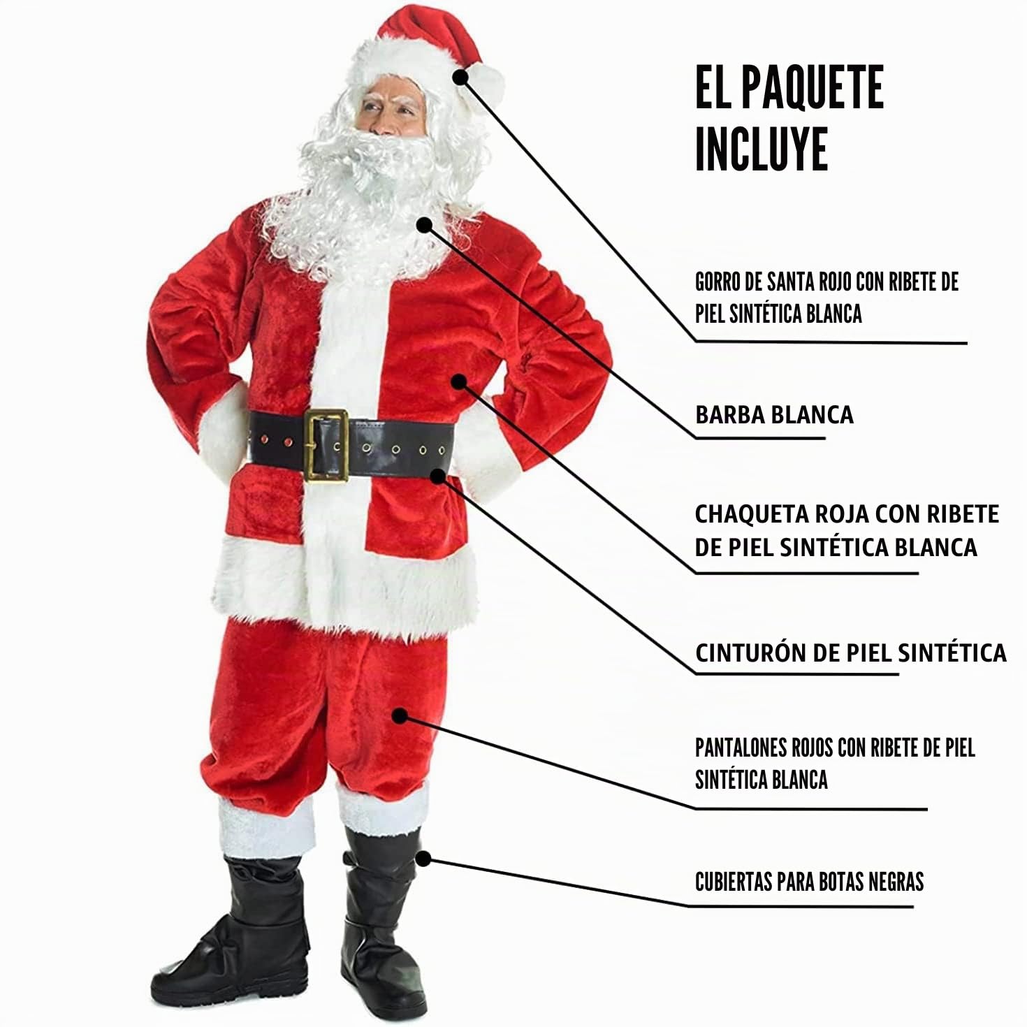 Morph Disfraz Papa Noel Adulto, Disfraz Navidad Halloween Adulto