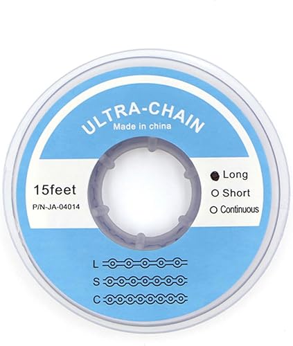 Miniatura 19 de Cadenas de potencia de goma elástica de ortodoncia dental de 15 pies largas/cerradas/cortas (largas, negras)