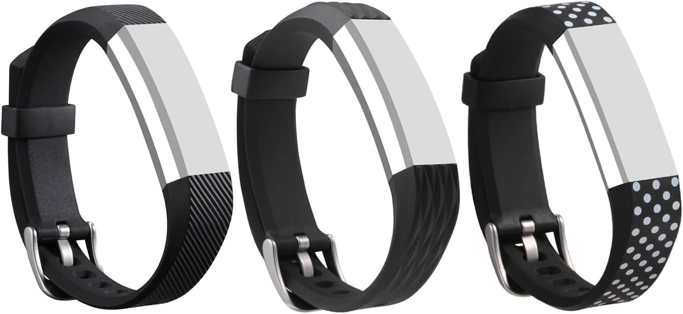 I-SMILE 3PCS Newest Version Colorful Replacement Wristband with Secure Clasps for Fitbit Alta Only(No Tracker, Replacement Bands Only)
